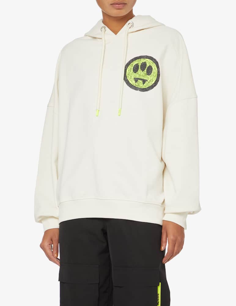 rinascente Barrow Felpa in cotone con cappucio e logo sul retro - Bianco