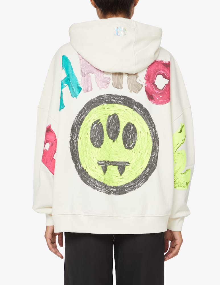 rinascente Barrow Felpa in cotone con cappucio e logo sul retro - Bianco