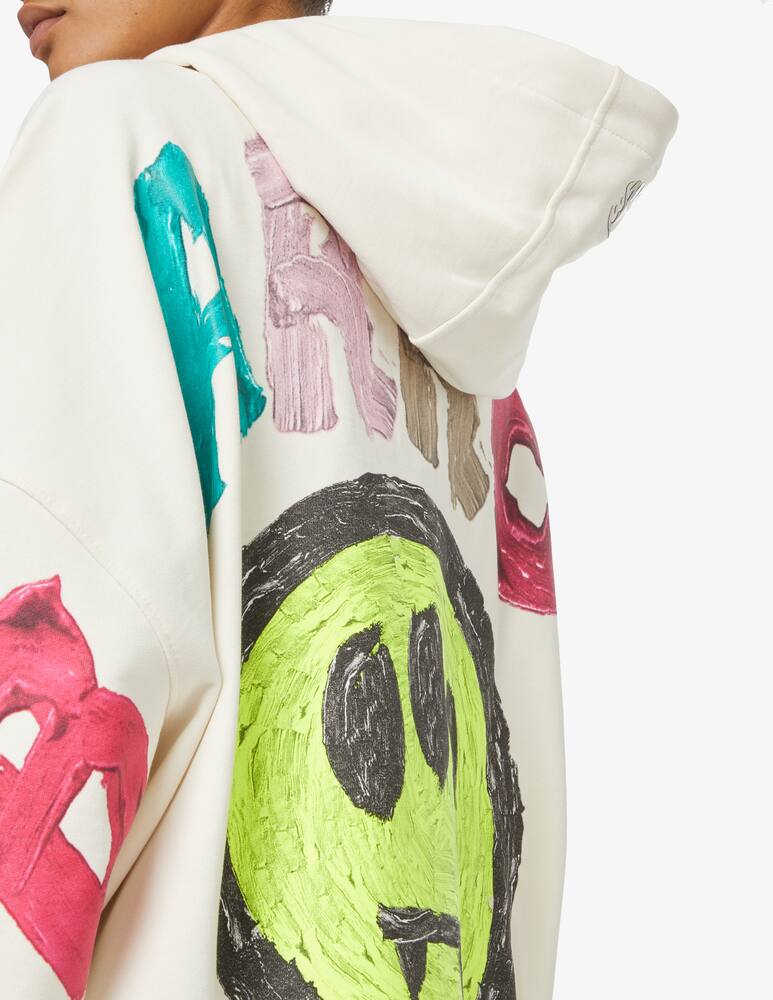 rinascente Barrow Felpa in cotone con cappucio e logo sul retro - Bianco