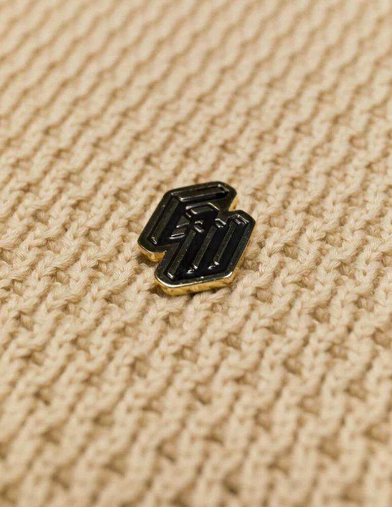 rinascente Garment Workshop Knitted chunky crewneck sweater with enamel pin