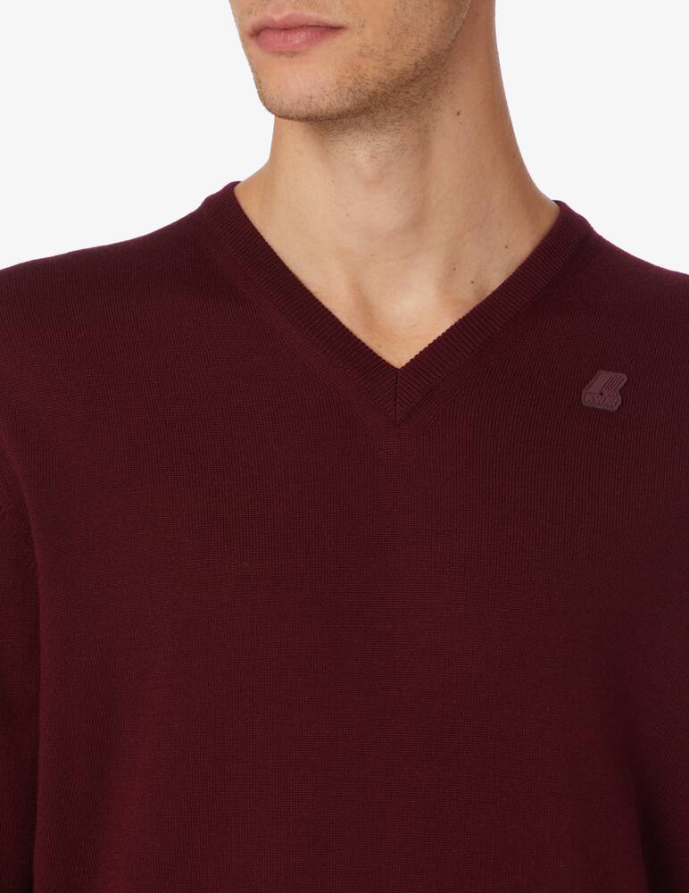 rinascente K-Way Maglia con scollo a v in lana - bordeaux