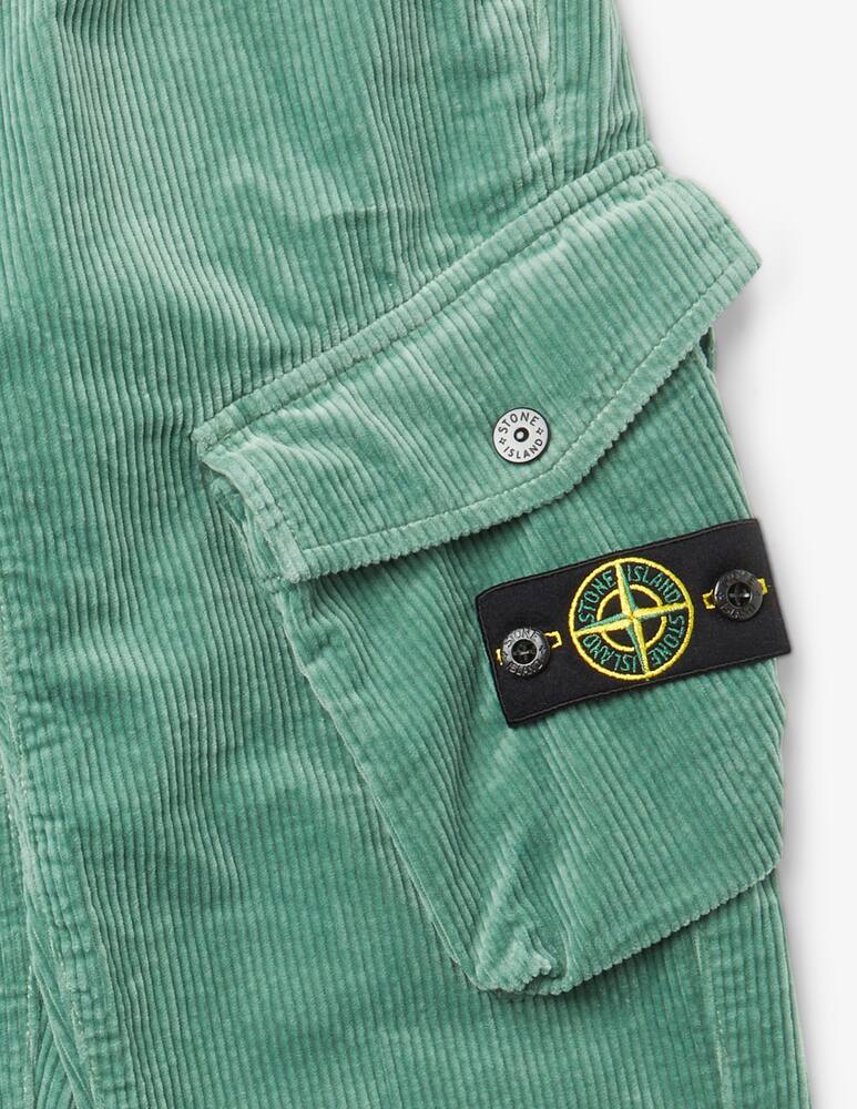 rinascente Stone Island Junior Cotton velvet rib trousers - Green
