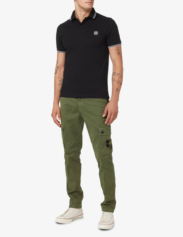 rinascente Stone Island Piquet short sleeve polo - Black