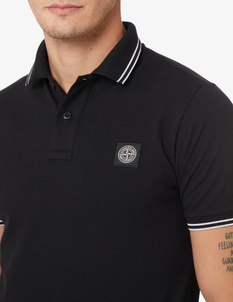 rinascente Stone Island Piquet short sleeve polo - Black