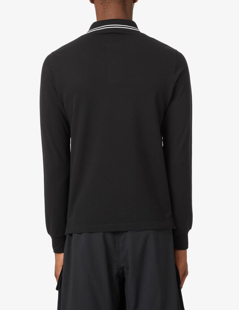 rinascente Stone Island Polo manica lunga piquet patch - Nero