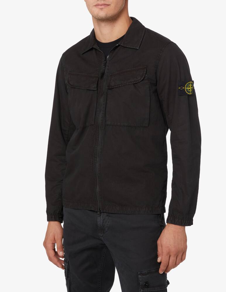 Stone Island Overshirt in brushed cotton - Black - picture 1 Stone Island Overshirt in brushed cotton - Black - picture 1
