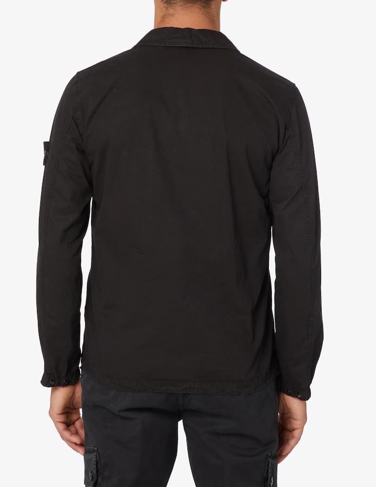 Stone Island Overshirt in brushed cotton - Black - picture 3 Stone Island Overshirt in brushed cotton - Black - picture 3