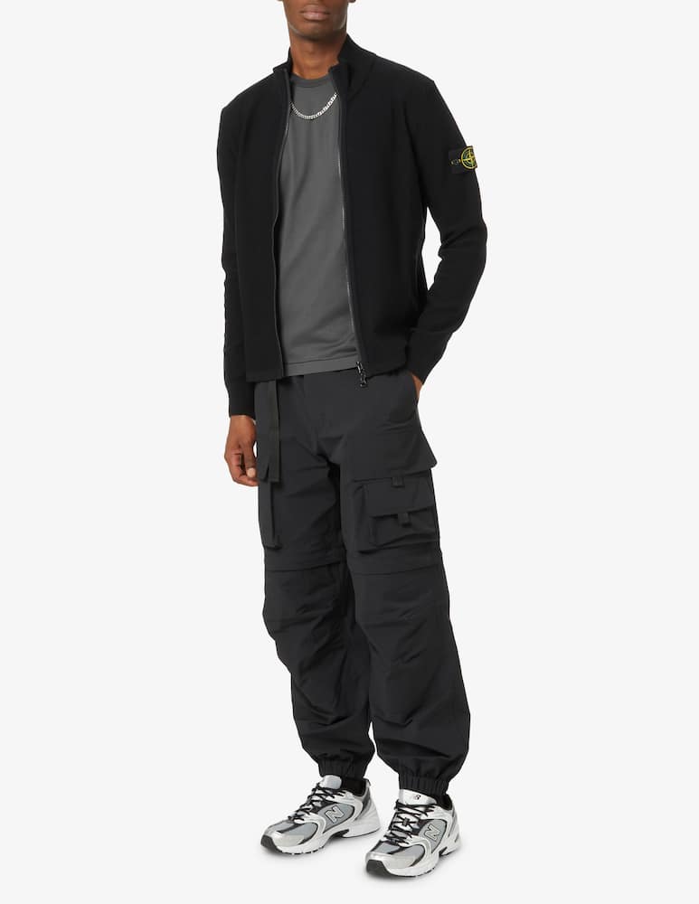 rinascente Stone Island Stretch wool fzip sweater - Black