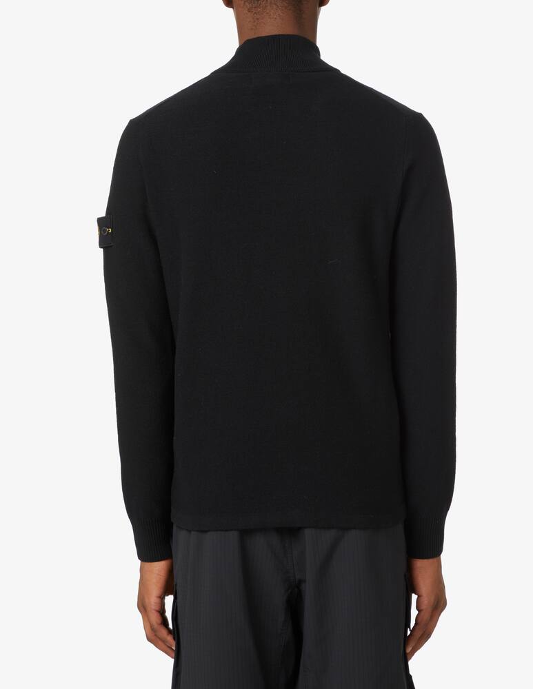 rinascente Stone Island Stretch wool fzip sweater - Black