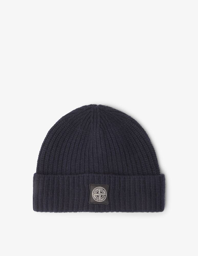 rinascente Stone Island Beanie hat in ribbed wool - Blue