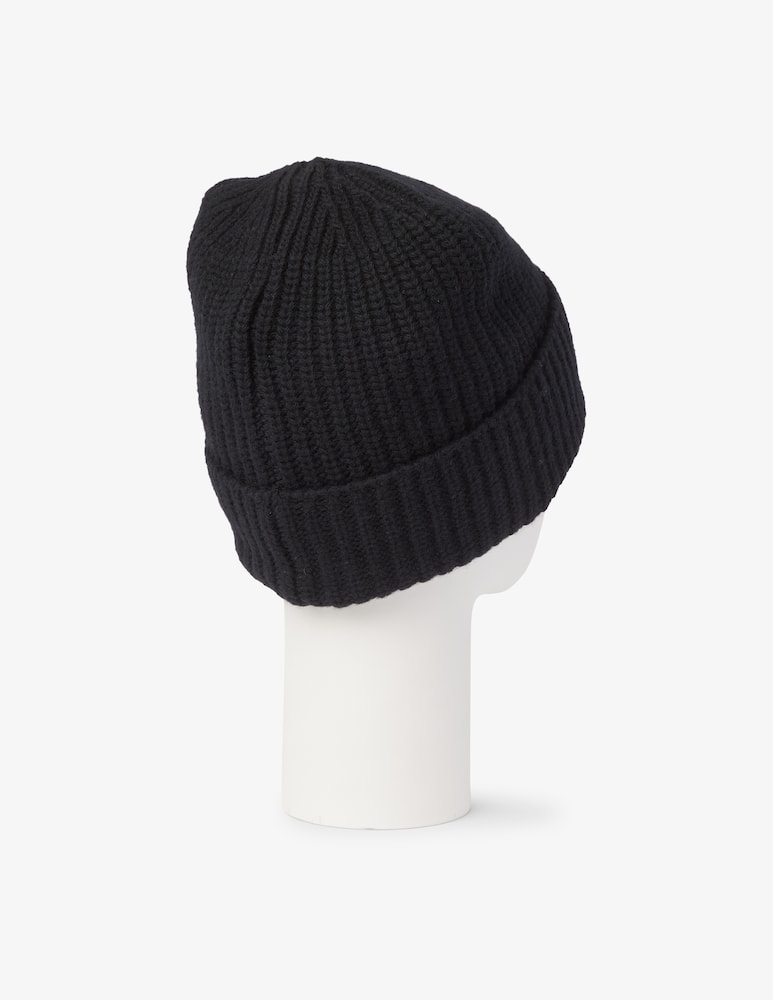 rinascente Stone Island Beanie hat in ribbed wool - Black