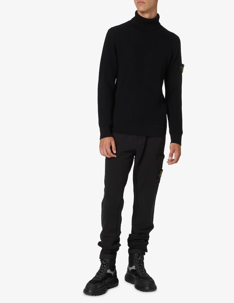 rinascente Stone Island Ribbed turtleneck - Black