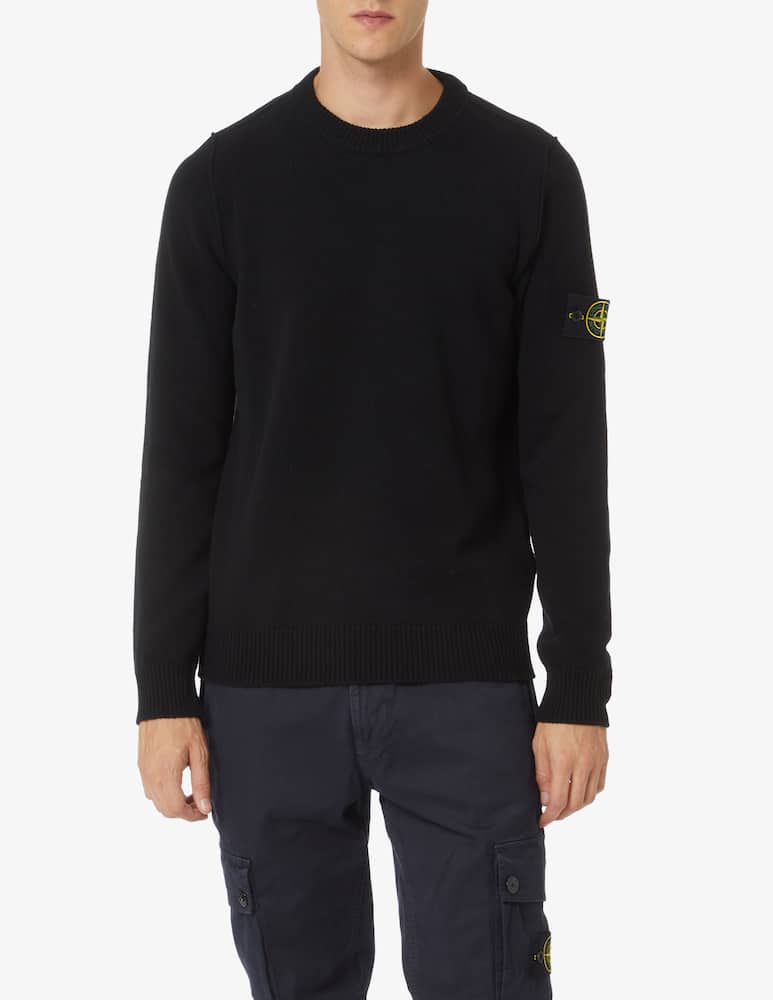 Stone Island Maglia girocollo in lana - Nero - immagine 1 Stone Island Maglia girocollo in lana - Nero - immagine 1