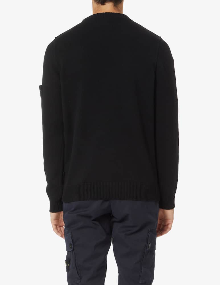 Stone Island Maglia girocollo in lana - Nero - immagine 3 Stone Island Maglia girocollo in lana - Nero - immagine 3
