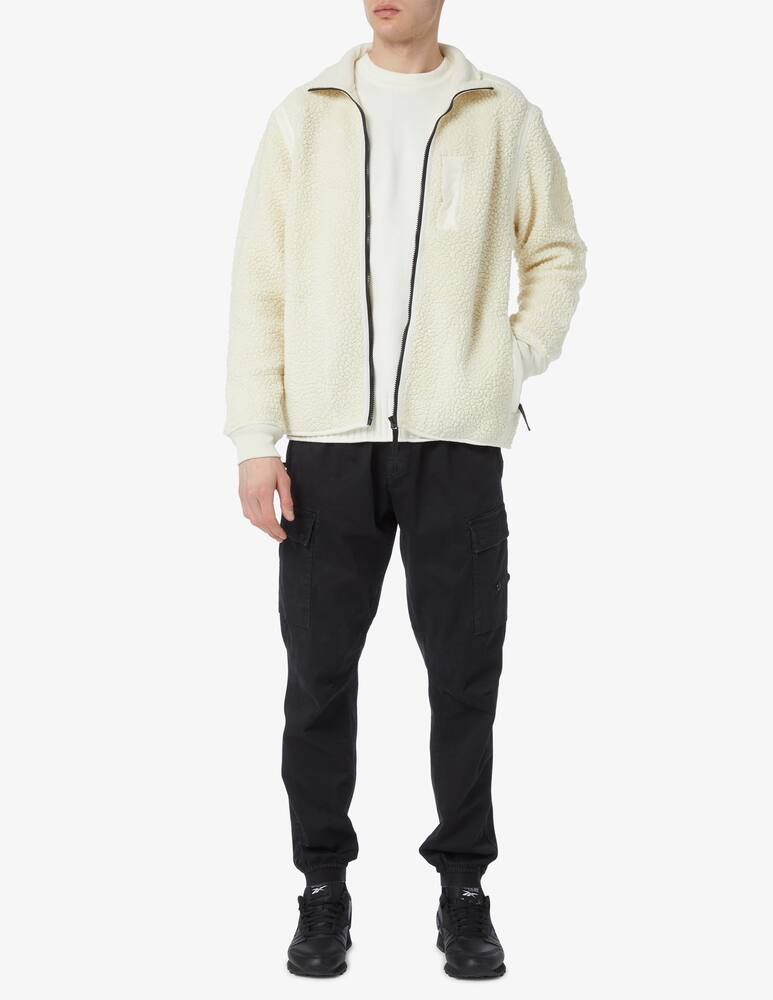 rinascente Stone Island Teddy fzip logo sweater - White