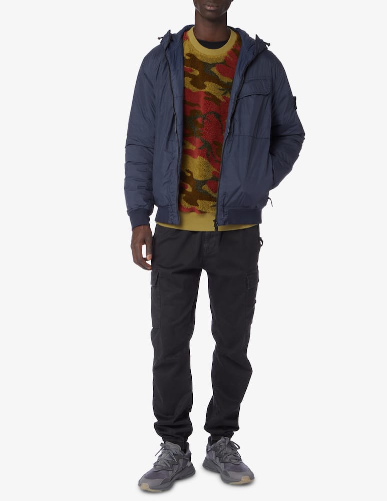 rinascente Stone Island Crinkle hooded bomber jacket - Blue