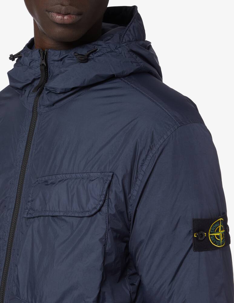 rinascente Stone Island Crinkle hooded bomber jacket - Blue