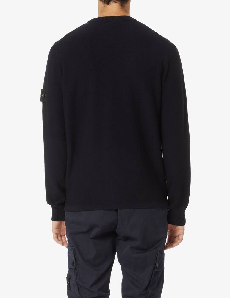 rinascente Stone Island Maglia girocollo in lana stretch - Nero