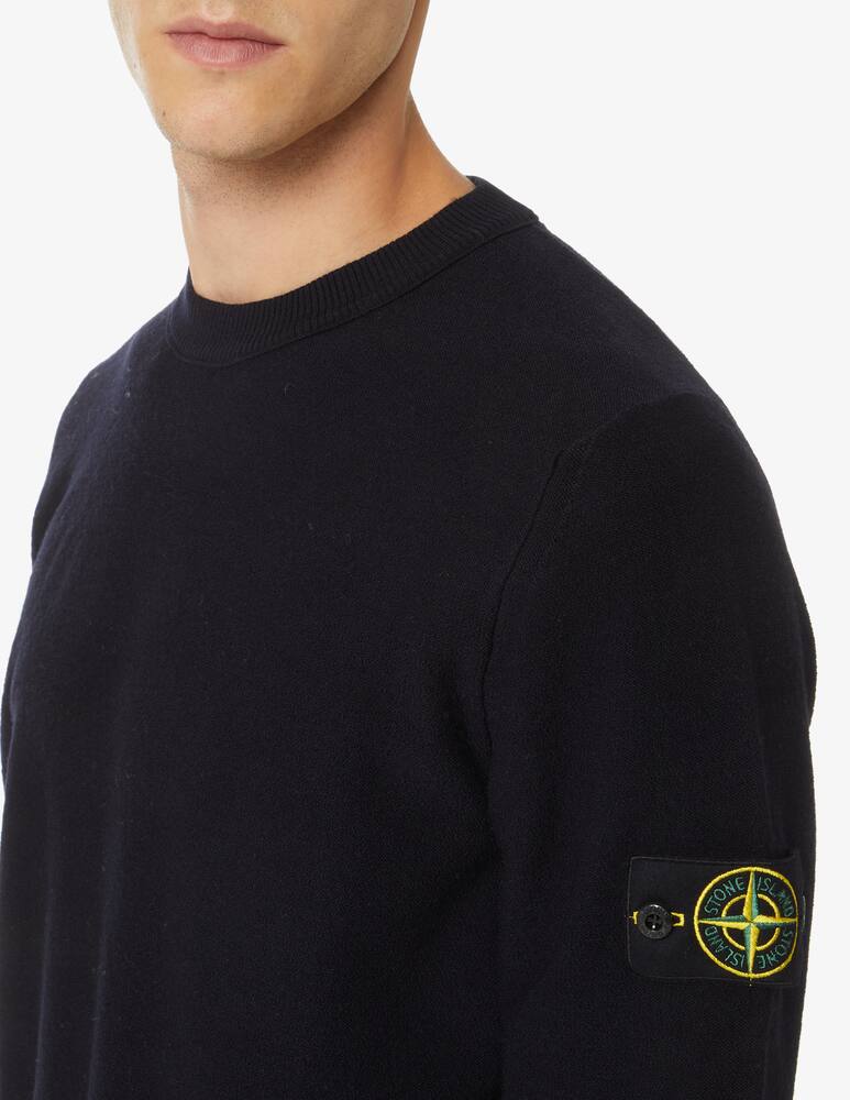 rinascente Stone Island Maglia girocollo in lana stretch - Nero