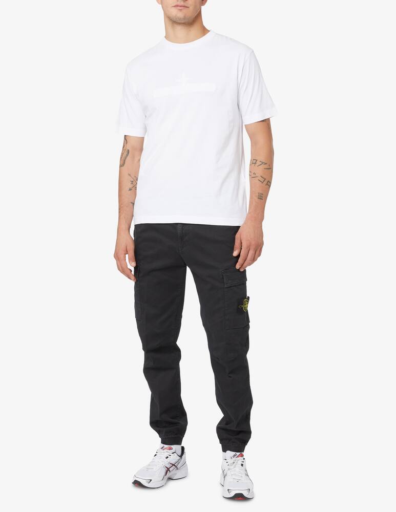 rinascente Stone Island Maglietta manica logo ricamato - Bianco