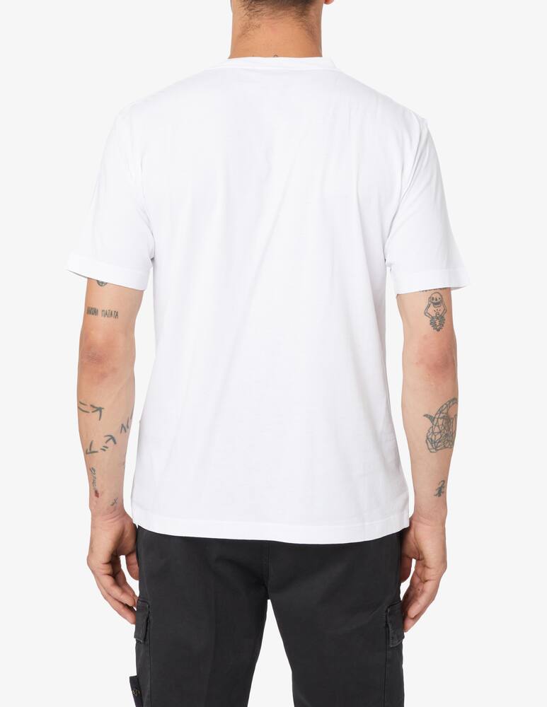 rinascente Stone Island Maglietta manica logo ricamato - Bianco