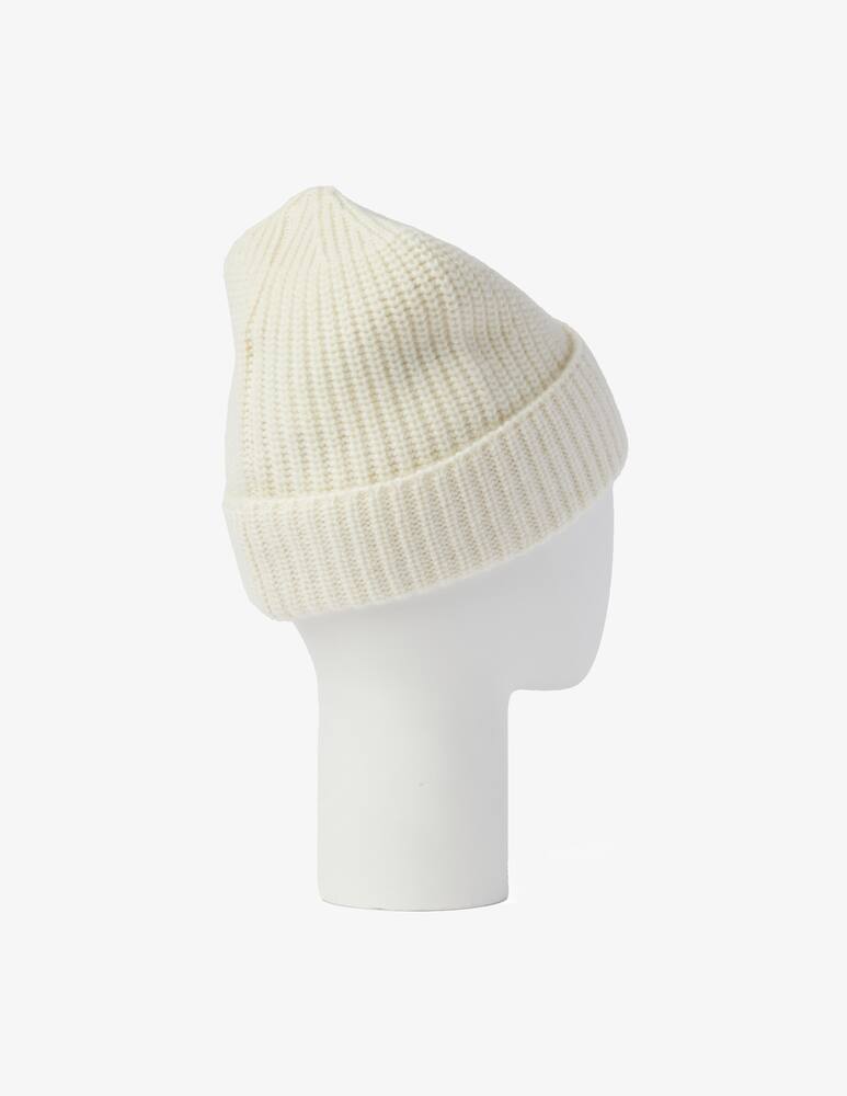 rinascente Stone Island Cappello beanie in lana a costine - Bianco