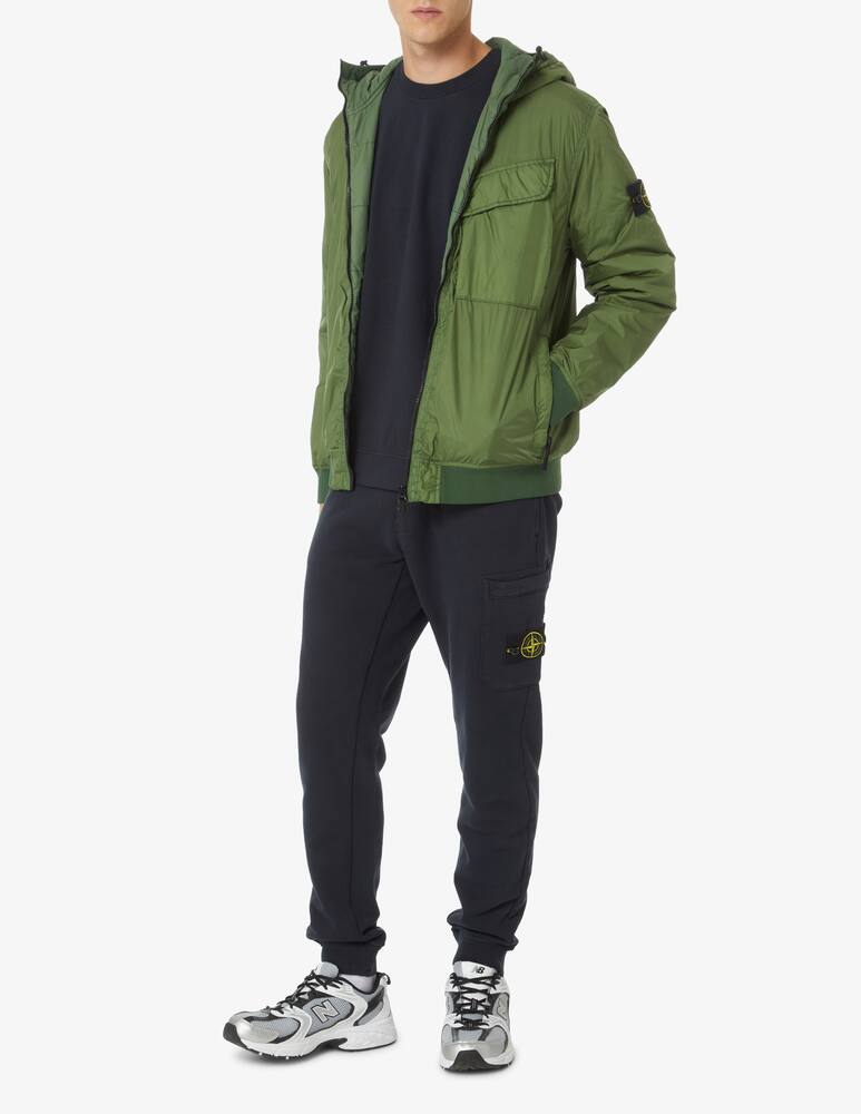 rinascente Stone Island Crinkle bomber jacket with hood - Green