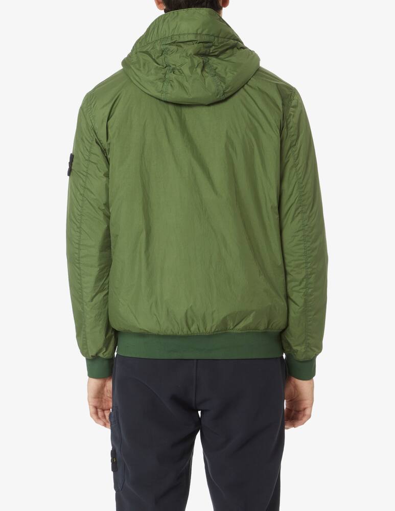 rinascente Stone Island Crinkle bomber jacket with hood - Green