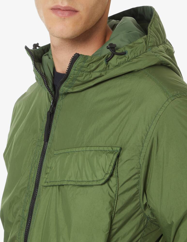 rinascente Stone Island Crinkle bomber jacket with hood - Green