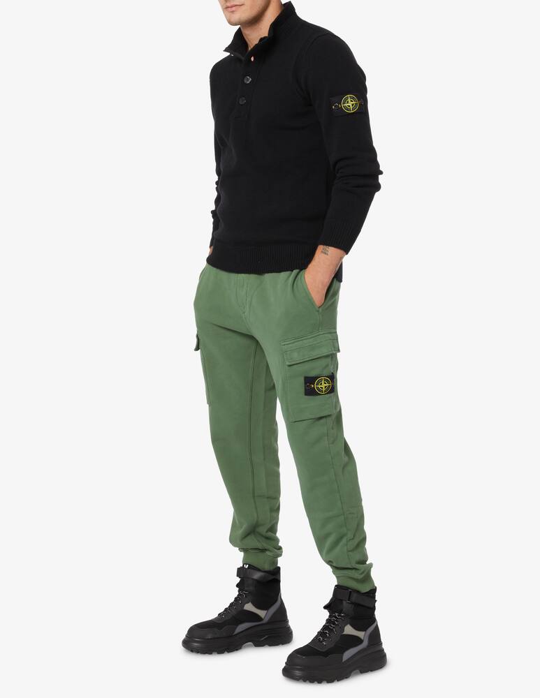 rinascente Stone Island Buttons wool polo - Black