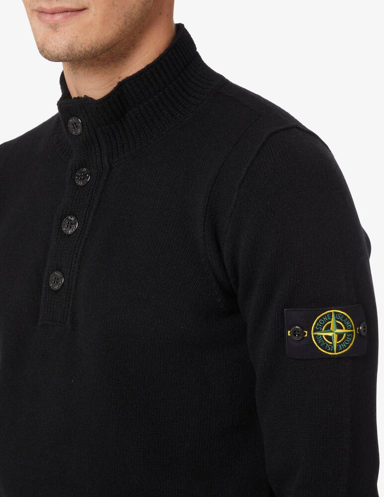 rinascente Stone Island Buttons wool polo - Black