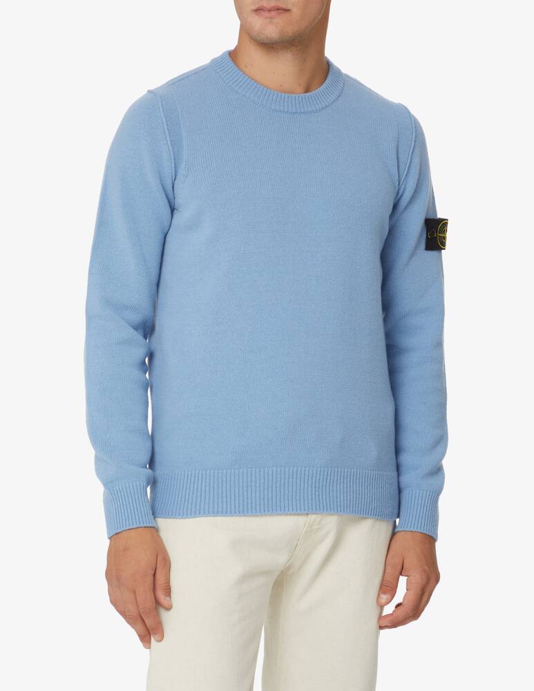 Stone Island Maglia girocollo in lana - Blu - immagine 1 Stone Island Maglia girocollo in lana - Blu - immagine 1
