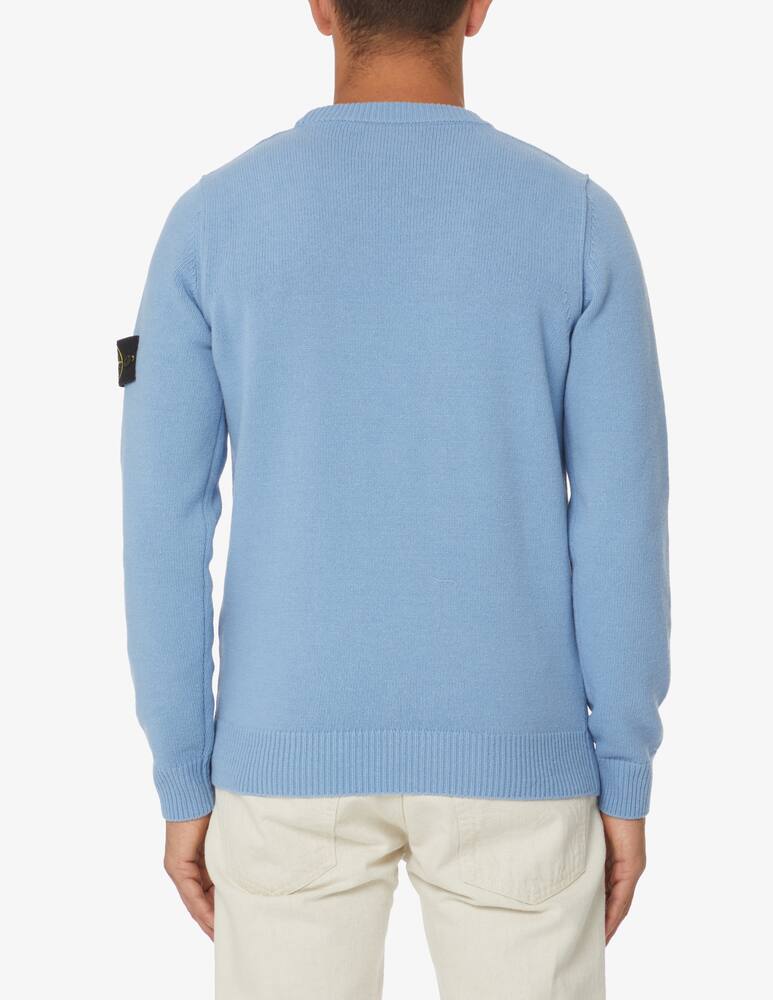 Stone Island Maglia girocollo in lana - Blu - immagine 3 Stone Island Maglia girocollo in lana - Blu - immagine 3
