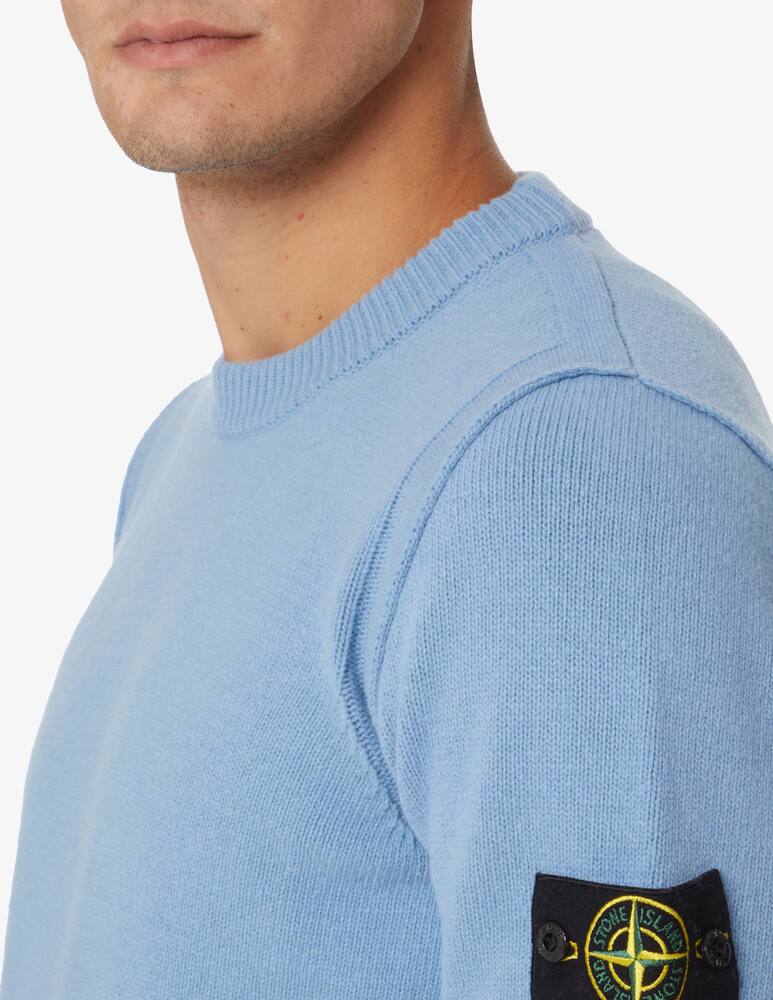 Stone Island Maglia girocollo in lana - Blu - immagine 4 Stone Island Maglia girocollo in lana - Blu - immagine 4