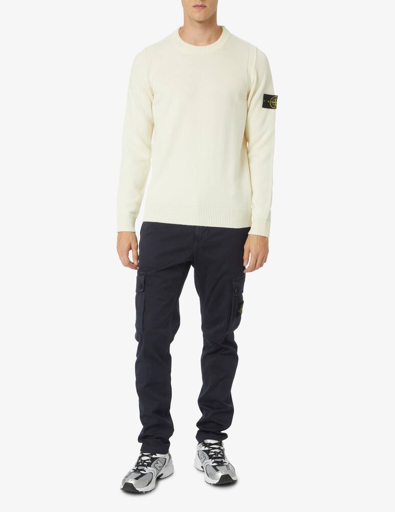 rinascente Stone Island Maglia girocollo in lana  - Bianco