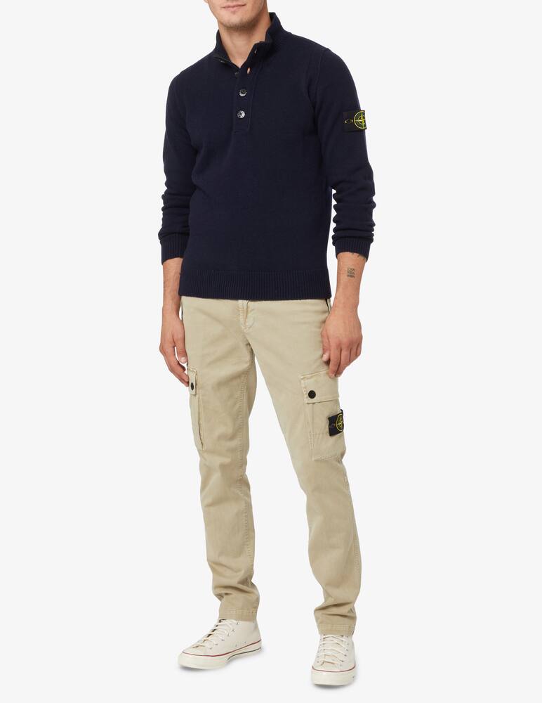 rinascente Stone Island Buttons wool polo - Blue
