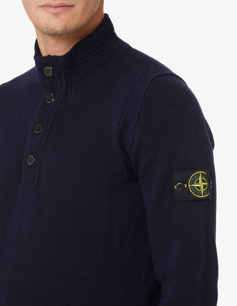 rinascente Stone Island Buttons wool polo - Blue
