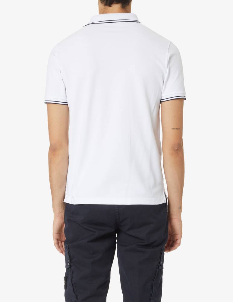 rinascente Stone Island Piquet short sleeve polo - White