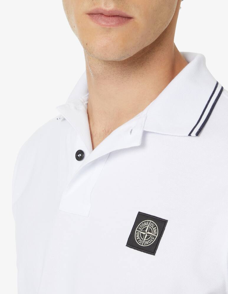 rinascente Stone Island Piquet short sleeve polo - White