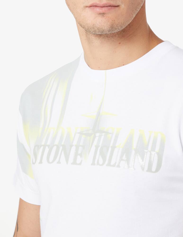 rinascente Stone Island Maglietta manica corta con logo multi - Bianco
