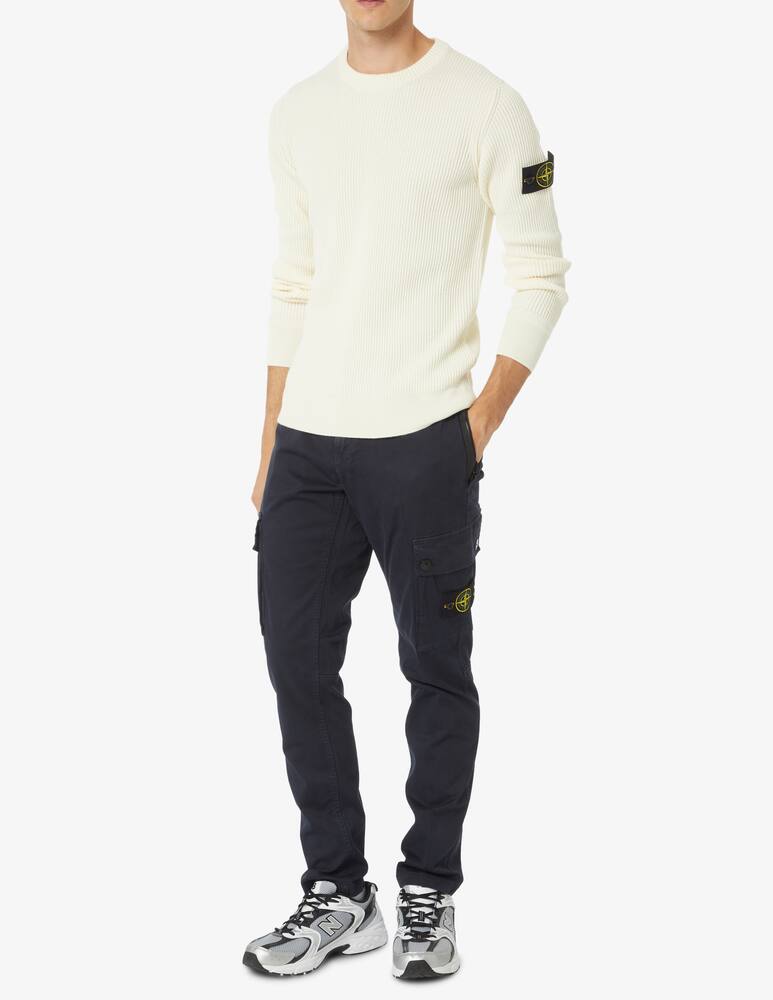 rinascente Stone Island Ribbed roundneck sweater - White