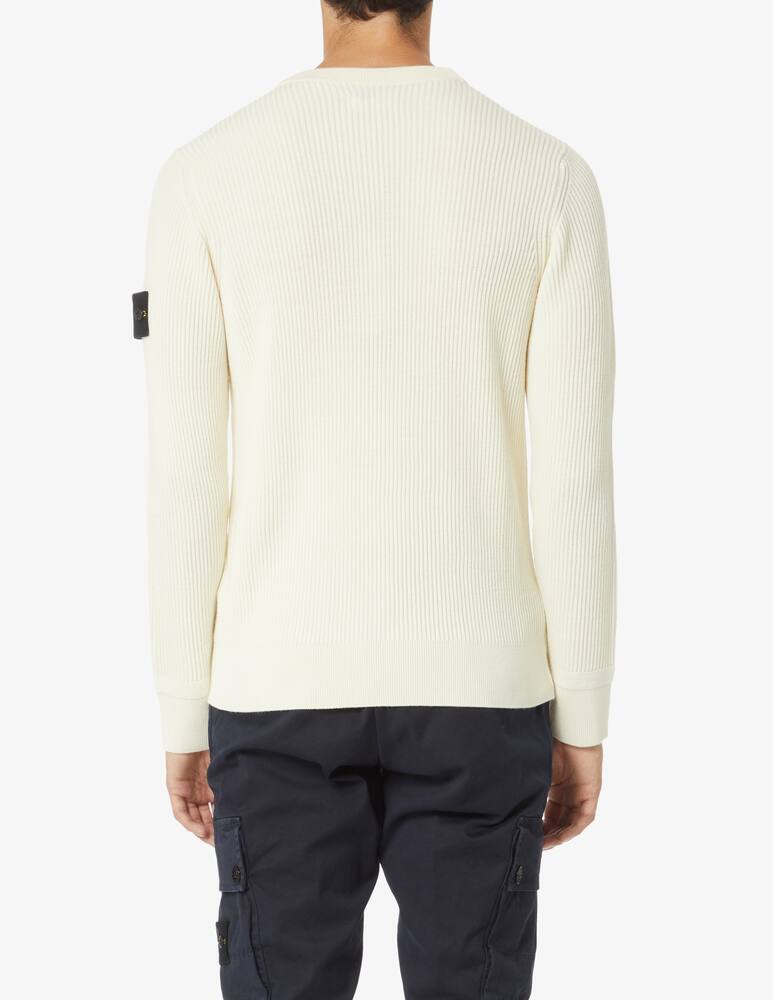 rinascente Stone Island Ribbed roundneck sweater - White