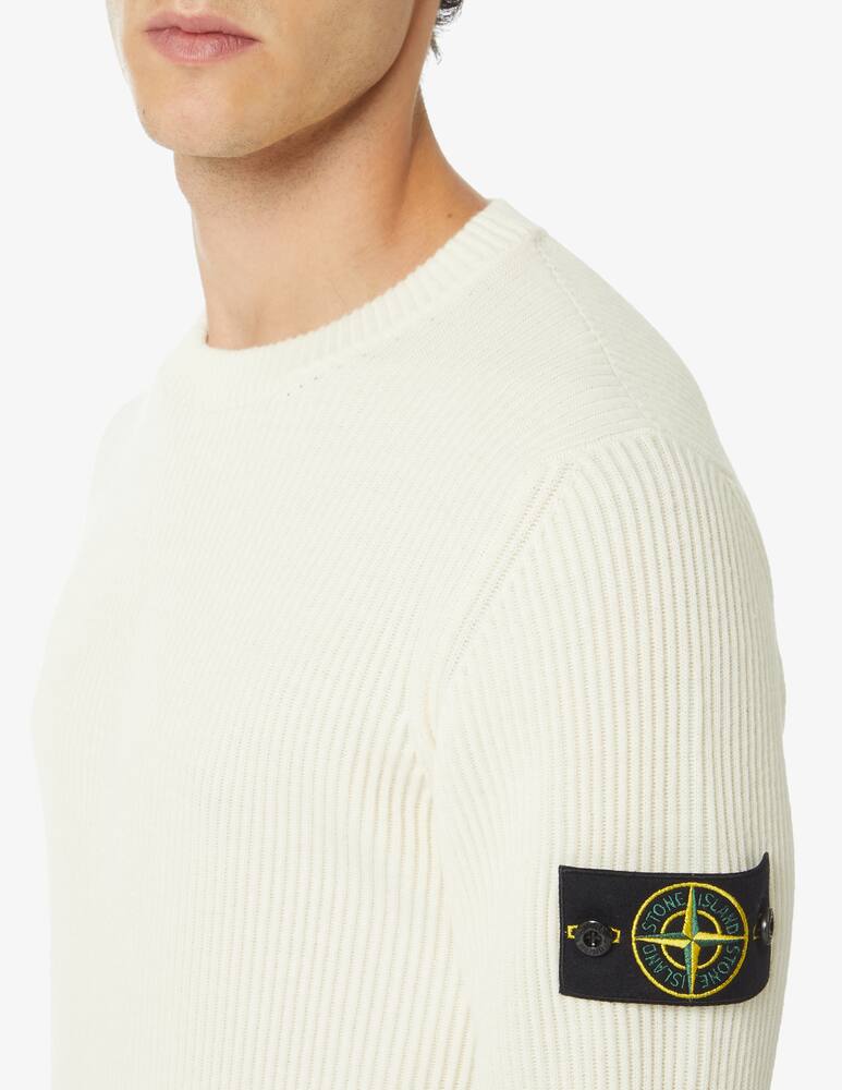rinascente Stone Island Ribbed roundneck sweater - White