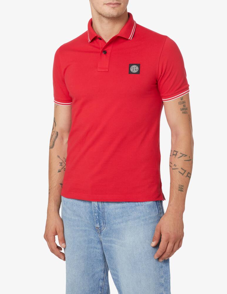 rinascente Stone Island Piquet short sleeve polo - Red