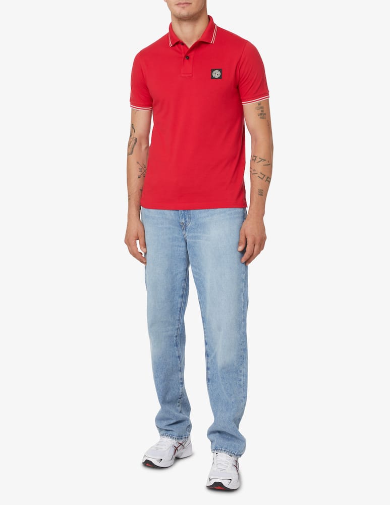 rinascente Stone Island Piquet short sleeve polo - Red