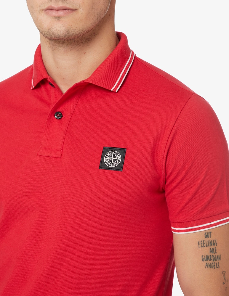 rinascente Stone Island Piquet short sleeve polo - Red