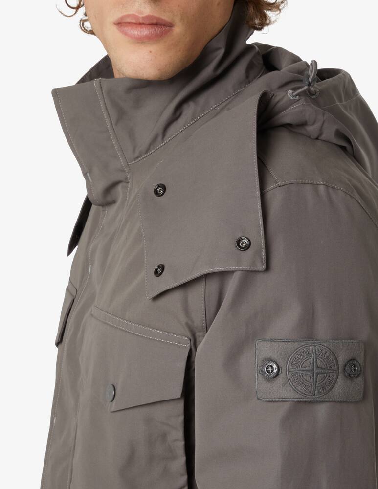 rinascente Stone Island Giacca field ghost con cappuccio - Grigio
