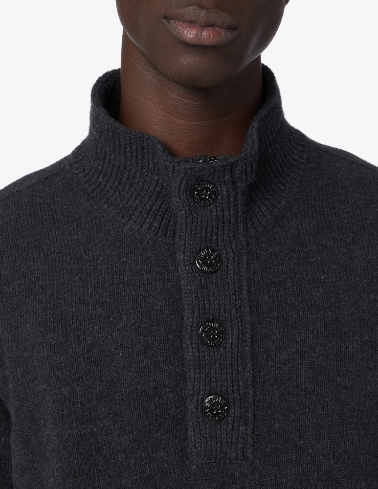 rinascente Stone Island Polo bottoni lambswool - Grigio