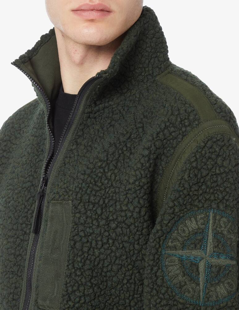 rinascente Stone Island Teddy fzip logo sweater - Green
