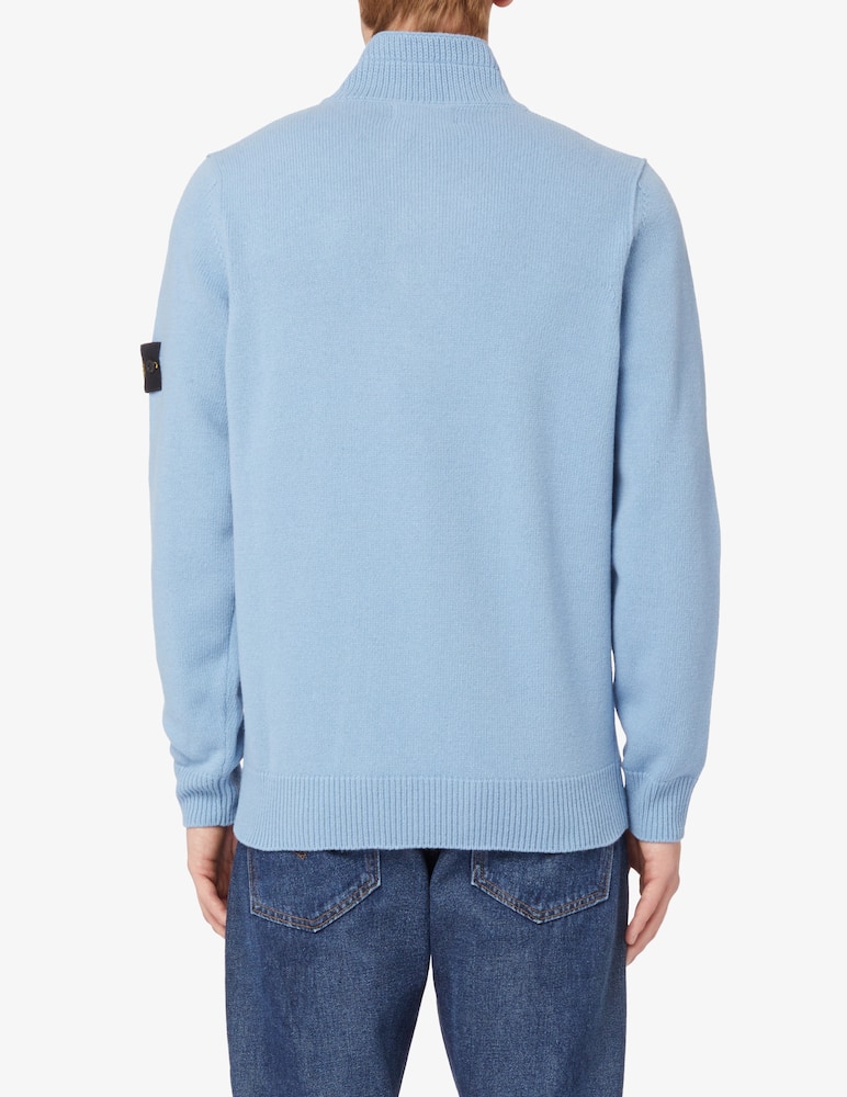 rinascente Stone Island Buttons wool polo - Light blue